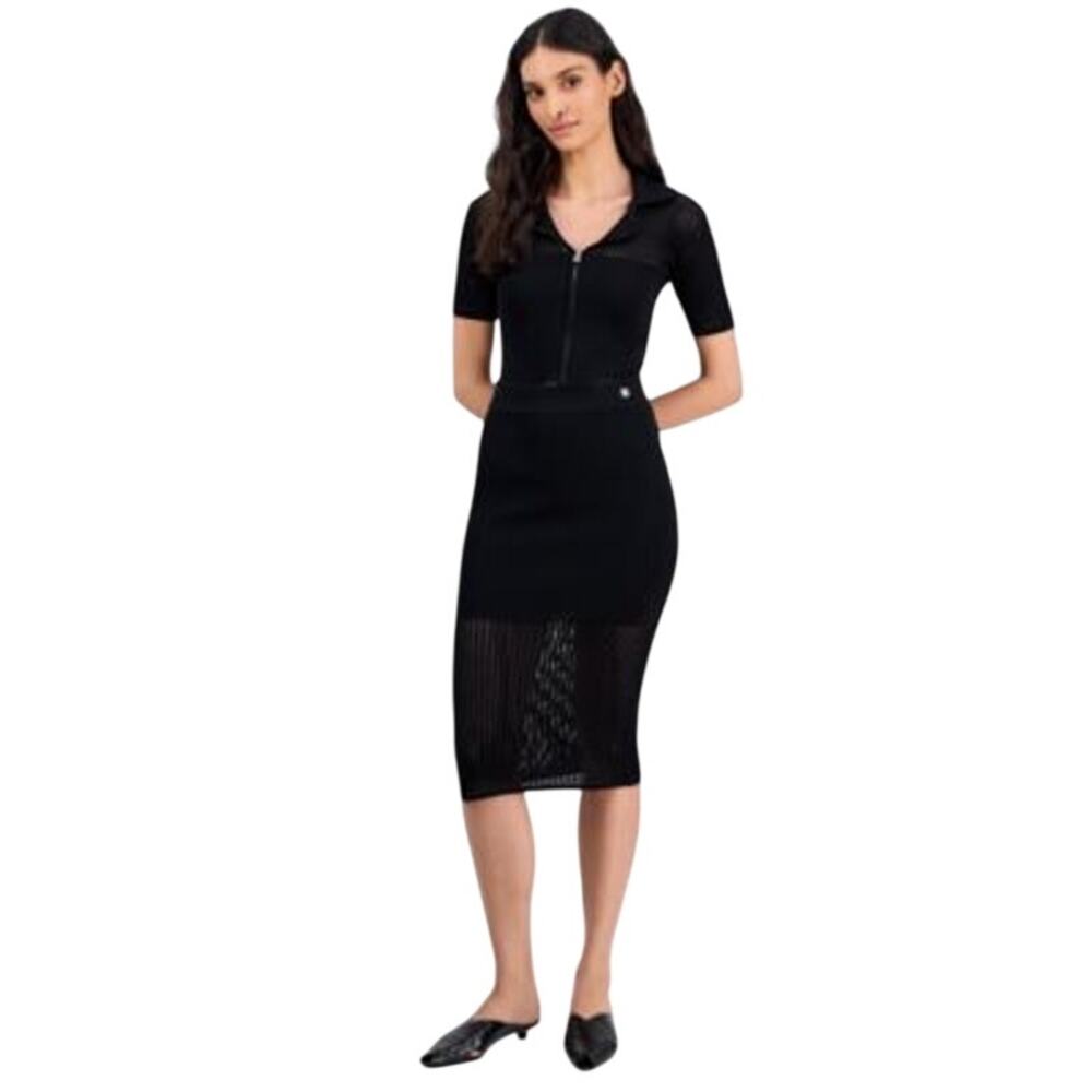 HUGO BOSS Women's Knit Midi Skirt in Black